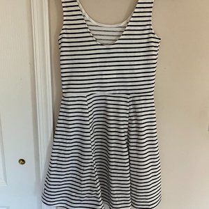 H&M Black and White Striped Dress